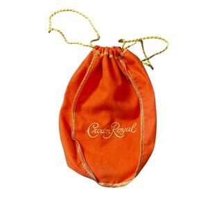 Crown Royal Orange Drawstring Bag Rare 750 ml Felt Collector Brand Storage Pouch